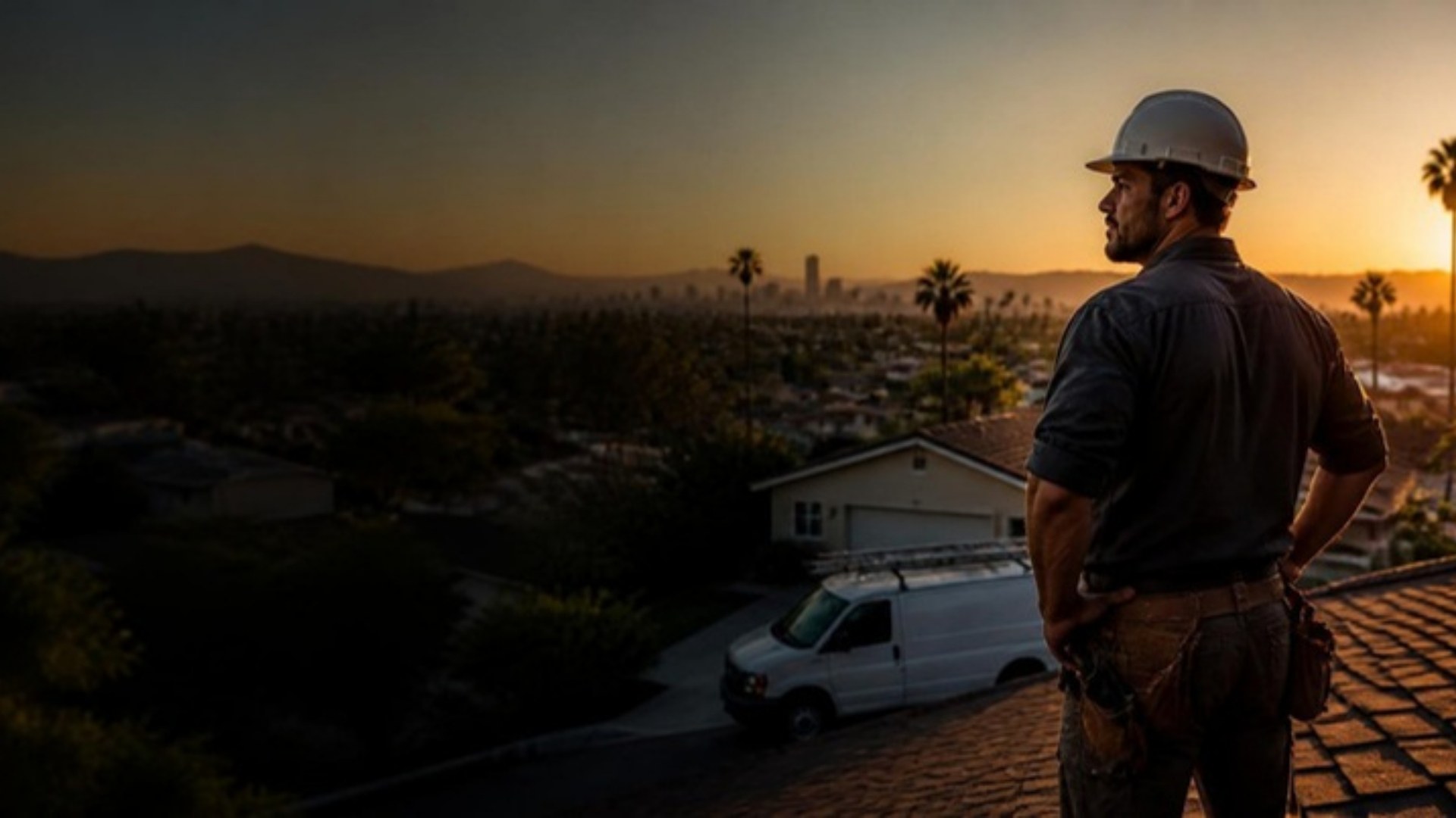 Contractor on a job site in Los Angeles